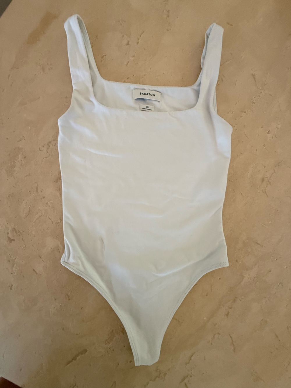 Babaton Aritzia White Square-Neck One-Piece Bodysuit
